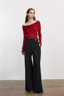 Venus Wandelbares Off-Shoulder Langarmtop