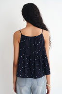Ellie Polka Dot Cami Top in Linen Blend