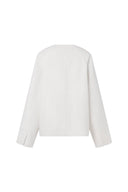 Chaqueta de Lana con Botones Enrollados a Mano Alina en Sarga Merino Australiana