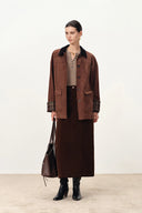Robin Corduroy Collar Jacket in Faux Suede