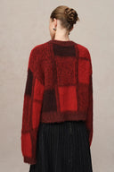 Sibton Short Checked Sweater in Baby Alpaca Knit