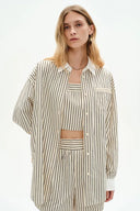 Nao Casual Striped Shirt and Shorts Matching Set in Cotton Poplin