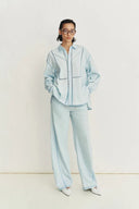 Viento Hand Distressed Drawstring Jeans in Lyocell Denim