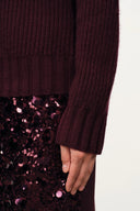Scarlett Crossover V Neck Sweater in Merino Wool Cashmere Rib Knit