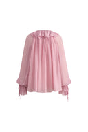Olivia Ruffle Blouse in Silk Crepe