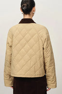 Chaqueta corta acolchada con cuello contrastante Skye en algodón resistente al agua