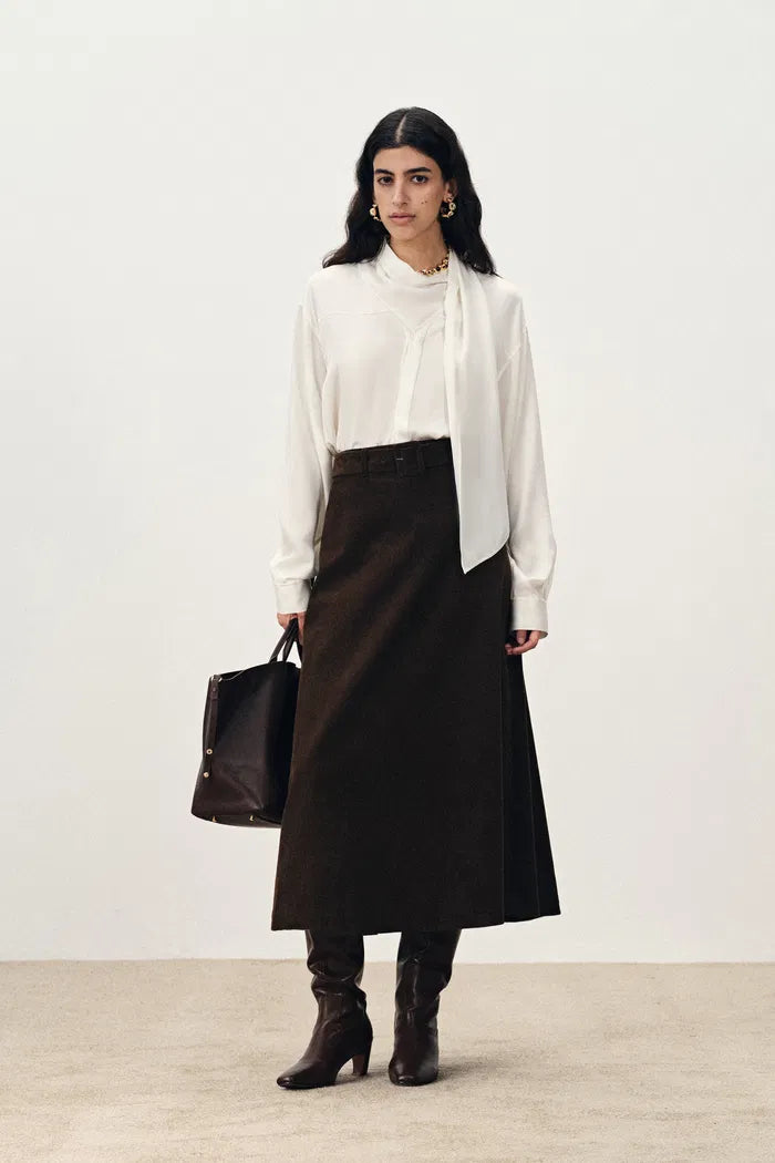 Geraldin Midi Skirt in Cotton Corduroy