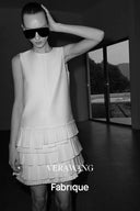 Sonata Layered Asymmetric Accordion Dress in Lightweight Blend