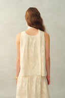 Viola Lace Ribbon Sleeveless Top in Tulle Embroidery