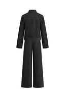 Psyche Short Jacket and Jeans Matching Set in Cotton Denim