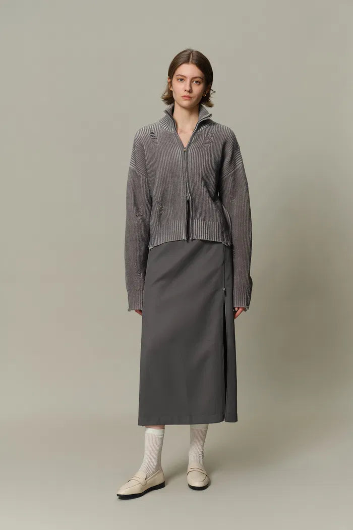 Mireu Slit Midi Skirt – fbrq.com Mireu Slit Midi Skirt – fbrq.com