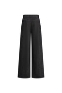 Junon Tilted Pocket Wide Straight Jeans in Cotton Denim