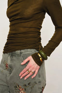 Top Edith de dos piezas falso en tejido ligero de merino