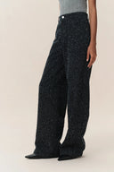 Leander Sternennacht Struktur Jeans mit weitem Bein aus Jacquard-Denim
