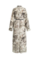 Eira Band Langarm Bedrucktes Kleid aus Cupro