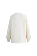 Cardigan brodé floral 3D Papaver en mélange alpaga tricoté