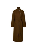 Manteau Rond à ceinture amovible en sergé de laine