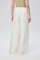 Louise Textured Loose Boho Pants in Wrinkled Satin