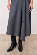 Bea Asymmetric Hem Wool Dress in Merino Wool