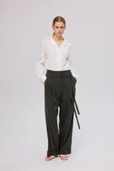 Suma High Waisted Straight Leg Pants in Tencel Lyocell Blend
