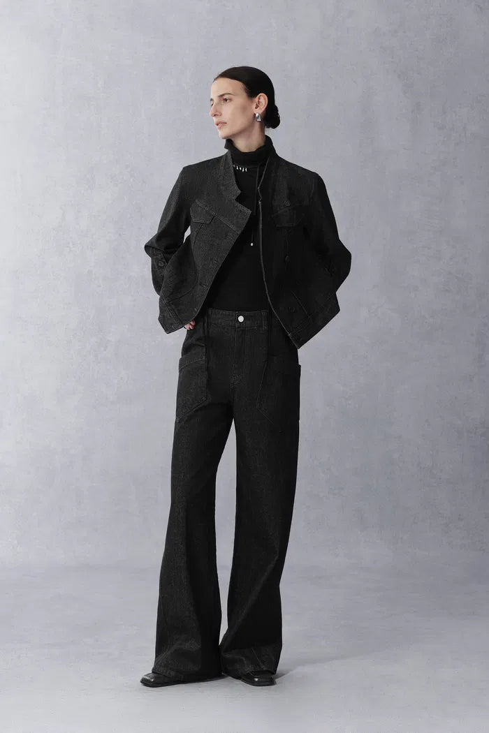 Psyche Short Jacket and Jeans Matching Set in Cotton Denim