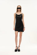 Wraith Metallic Embellished Slip Dress in Wool