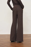 Elowen Plaid Textured Cardigan and Pants in Cotton Blend Knit