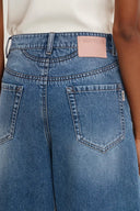 Glaire Button Fly Straight Wide Leg Jeans in Lyocell Denim