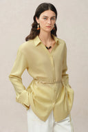 Xena Handgeparelde Riem Tailleblouse in Acetaatmix