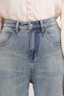Emerie Straight Wide Leg Jeans in Cotton Denim