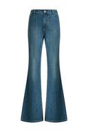 Jeans acampanados estilo francés Sita en denim elástico