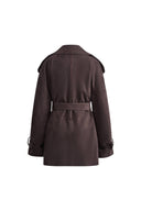 Trench-coat court Nellie à grand col en suédine synthétique