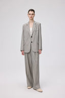 Blazer oversize Dniester Duo à fermeture éclair double en mélange laine peignée