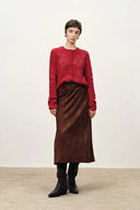 Letitia Hand Crocheted  Beaded Floral Cardigan in Wool Alpaca Blend Knit