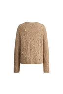 Pullover Mimi con paillettes cucite a mano in filato di merino e alpaca con paillettes