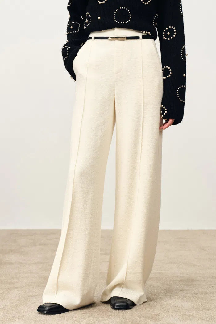 Gallop Casual Trousers with Belt in Merino Wool