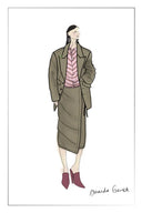 Completo coordinato blazer e pantaloni Fanny a righe spina di pesce in cotone