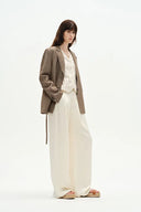 Graf Beige Blonde Suit Jacket in Linen Wool
