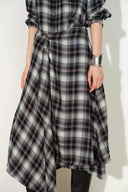 Lea abnehmbares Wickel-Karohemdkleid