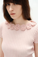 Suéter floral Sabrina en mezcla de seda y algodón tejido