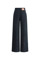 Leander Sternennacht Struktur Jeans mit weitem Bein aus Jacquard-Denim