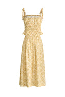 Lalia Flora Top and Maxi Skirt Matching Set in Linen Blend