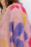 Louloudia Floral Jacquard Knit Cardigan in Merino Mohair Blend