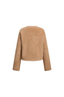 Glynnis Reversible Boxy Cropped Jacket in 100% Wool Pile
