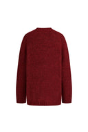 Erica V-Ausschnitt bestickter Pony-Cardigan aus Woll-Mohair-Mischstrick