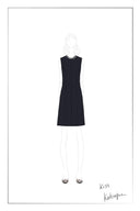 Vestido sin Mangas Joanne con Cuello Joya en Mezcla de Acetato