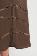 Robe-chemise à broderies ajourées Riley en lin fin