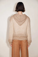 Stella Drawstring Sequined Hooded Sweatshirt in Mohair Sequin Yarn