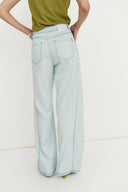 Viento Hand Distressed Drawstring Jeans in Lyocell Denim