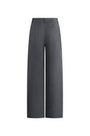 Phoebe Front V Shaped Trousers in Fine Wool Silk Blend Suiting